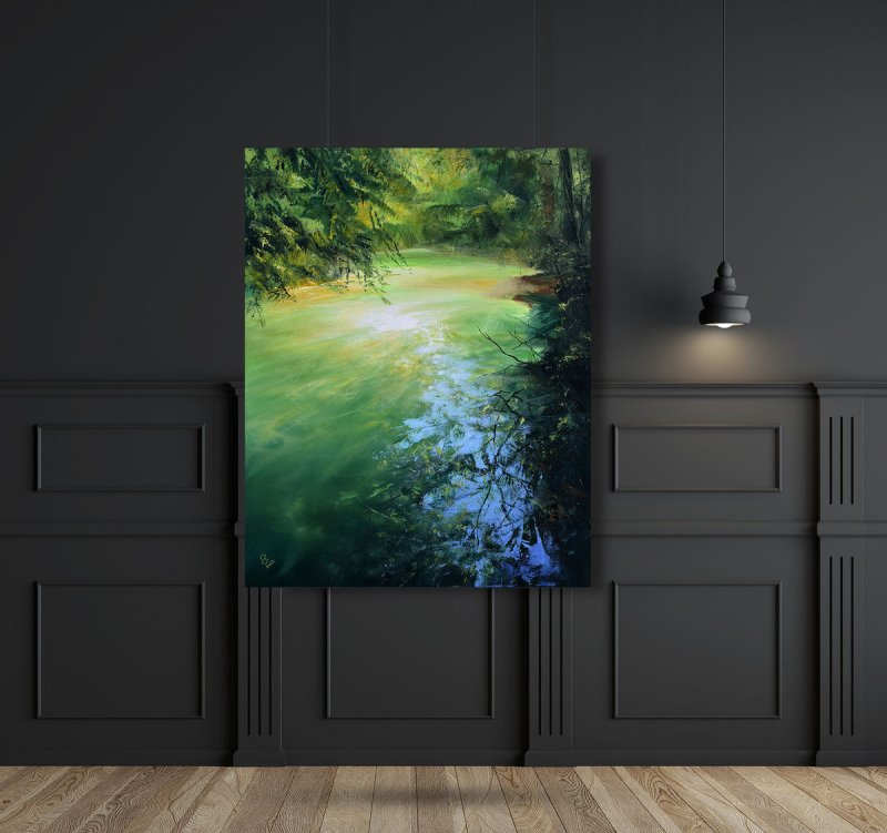 ` Light Green Reflection`, Painting Grozdanovski Ivan