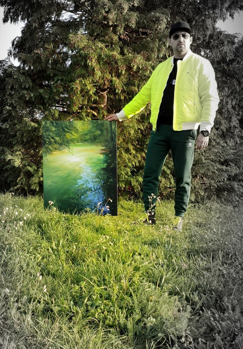 ` Light Green Reflection`, Painting Grozdanovski Ivan