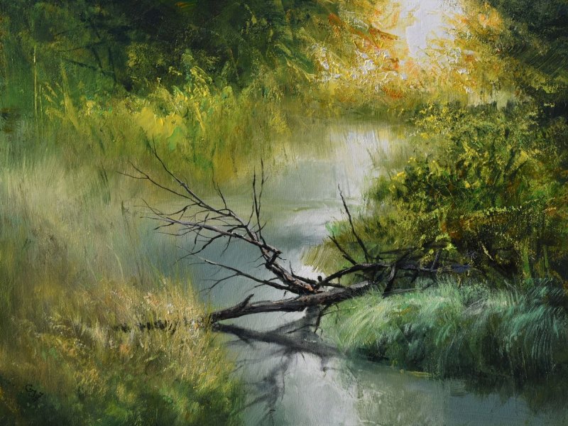 ` The Awakening of Young Greenery`, Painting Grozdanovski Ivan