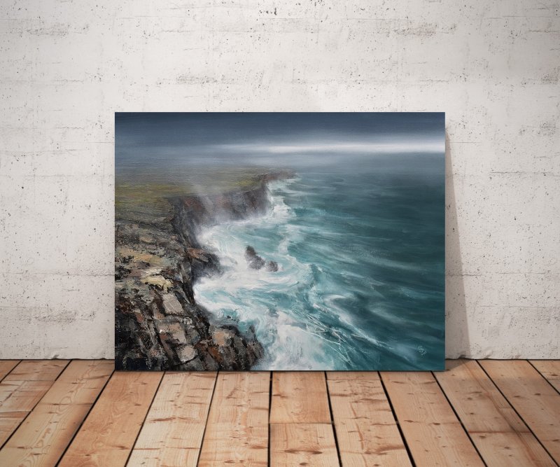 Agartha - East coast cliffs 2, Painting Grozdanovski Ivan