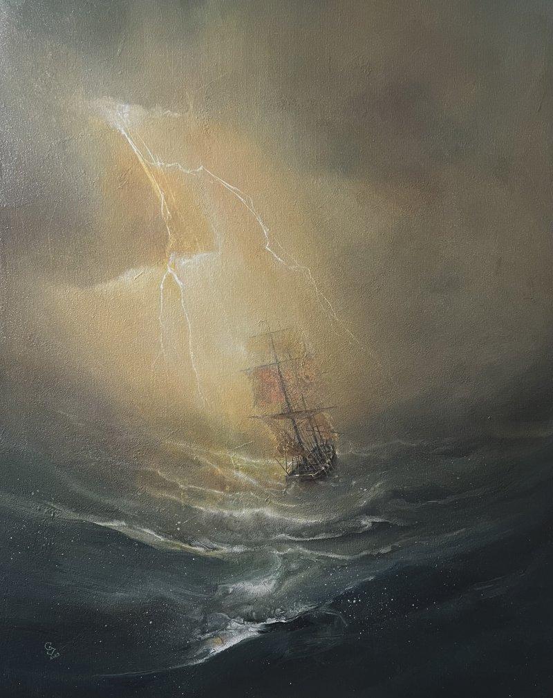 " Harbor of destroyed dreams - The Storms of Life 3 ", Painting Grozdanovski Ivan