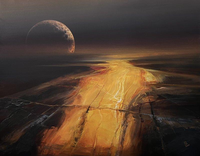 " Agartha - The Rising Of The Ancient Moon - 3 ", Painting Grozdanovski Ivan