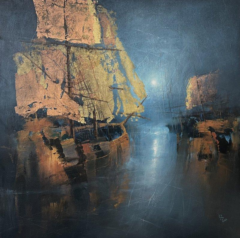 " Harbor of destroyed dreams - Dreams are just our reality on Hold ", Painting Grozdanovski Ivan