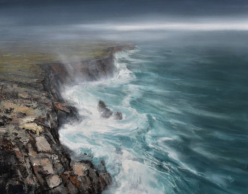 Agartha - East coast cliffs 2, Painting Grozdanovski Ivan
