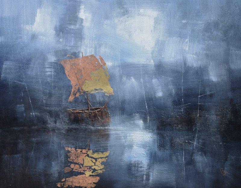 " Harbor of destroyed dreams - In the shade of the blue ", Slika Grozdanovski Ivan