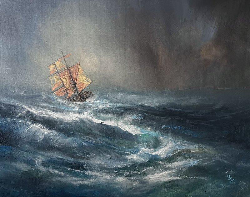 Harbor of destroyed dreams - The Storms of Life 4, Painting Grozdanovski Ivan