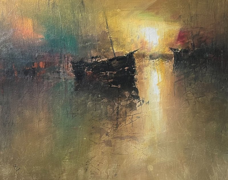 Harbor of destroyed dreams - Morning After, Painting Grozdanovski Ivan