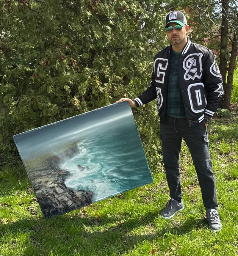 Agartha - East coast cliffs 2, Painting Grozdanovski Ivan