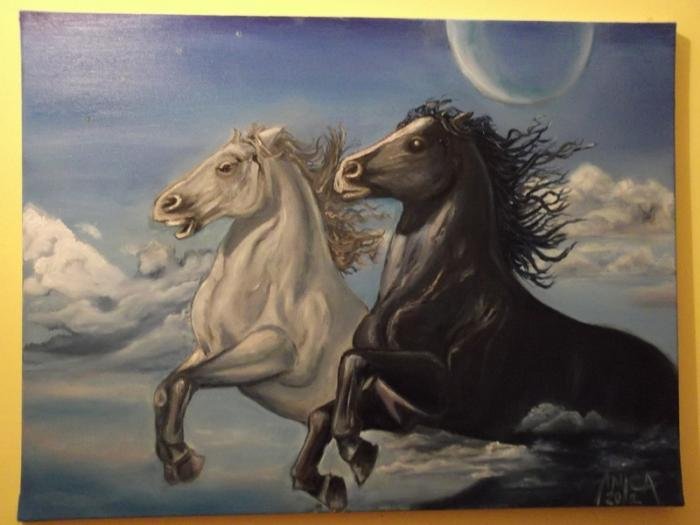 heavenly horses, Painting Anica Mladenovic