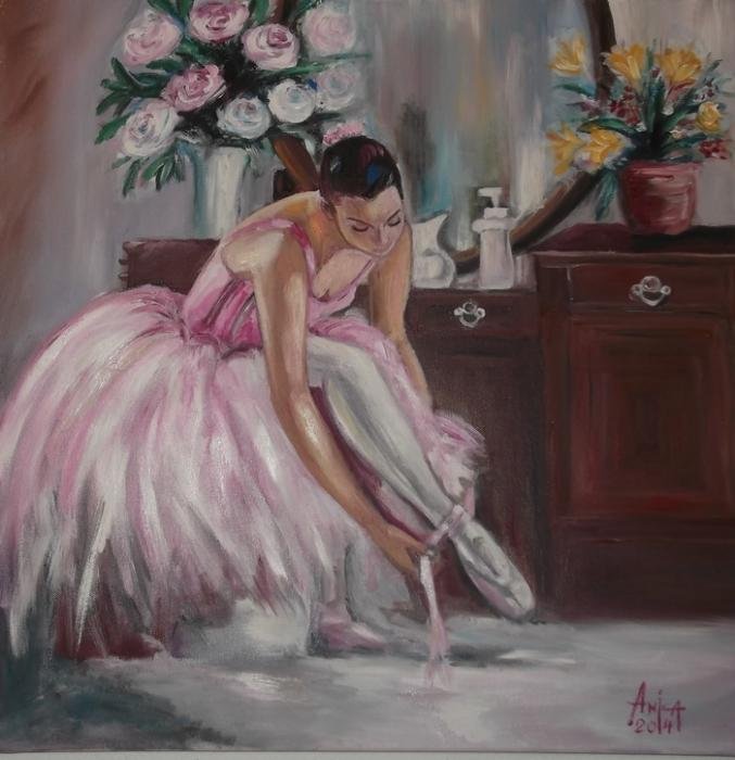 balerrina in pink, Painting Anica Mladenovic