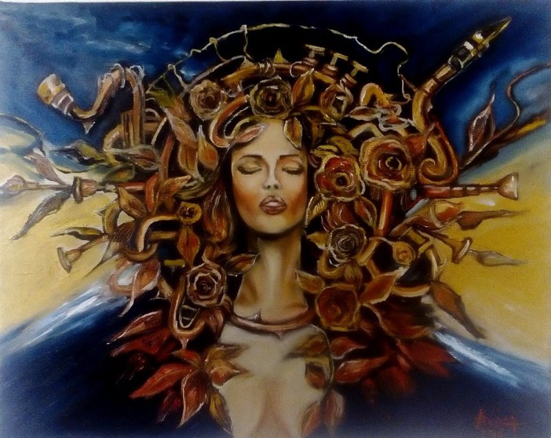 jazz women, Painting Anica Mladenovic
