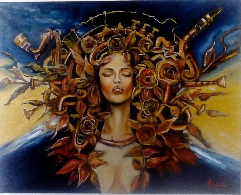 jazz women, Painting Anica Mladenovic