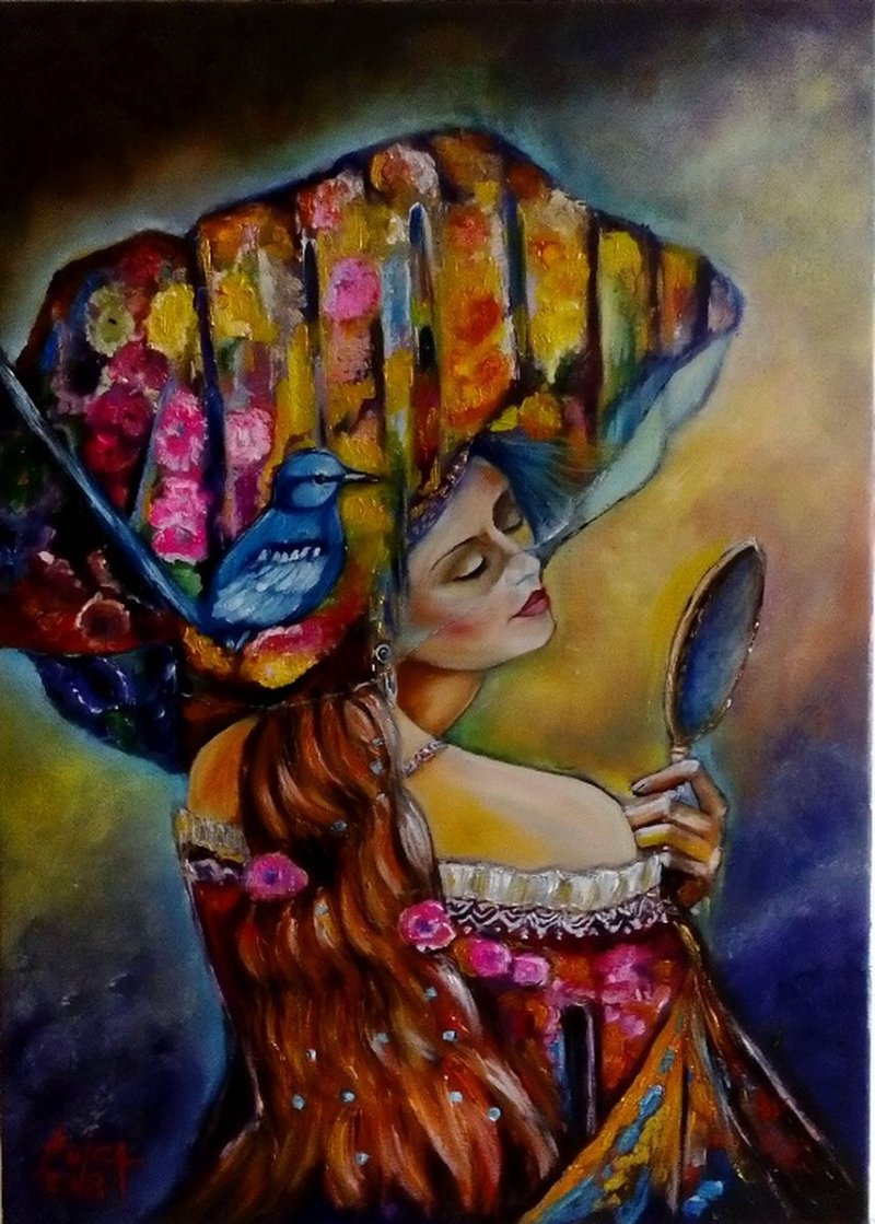 mirror, Painting Anica Mladenovic
