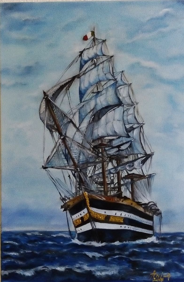 Jedrenjak `Amerigo Vespucci`, Slika Anica Mladenovic