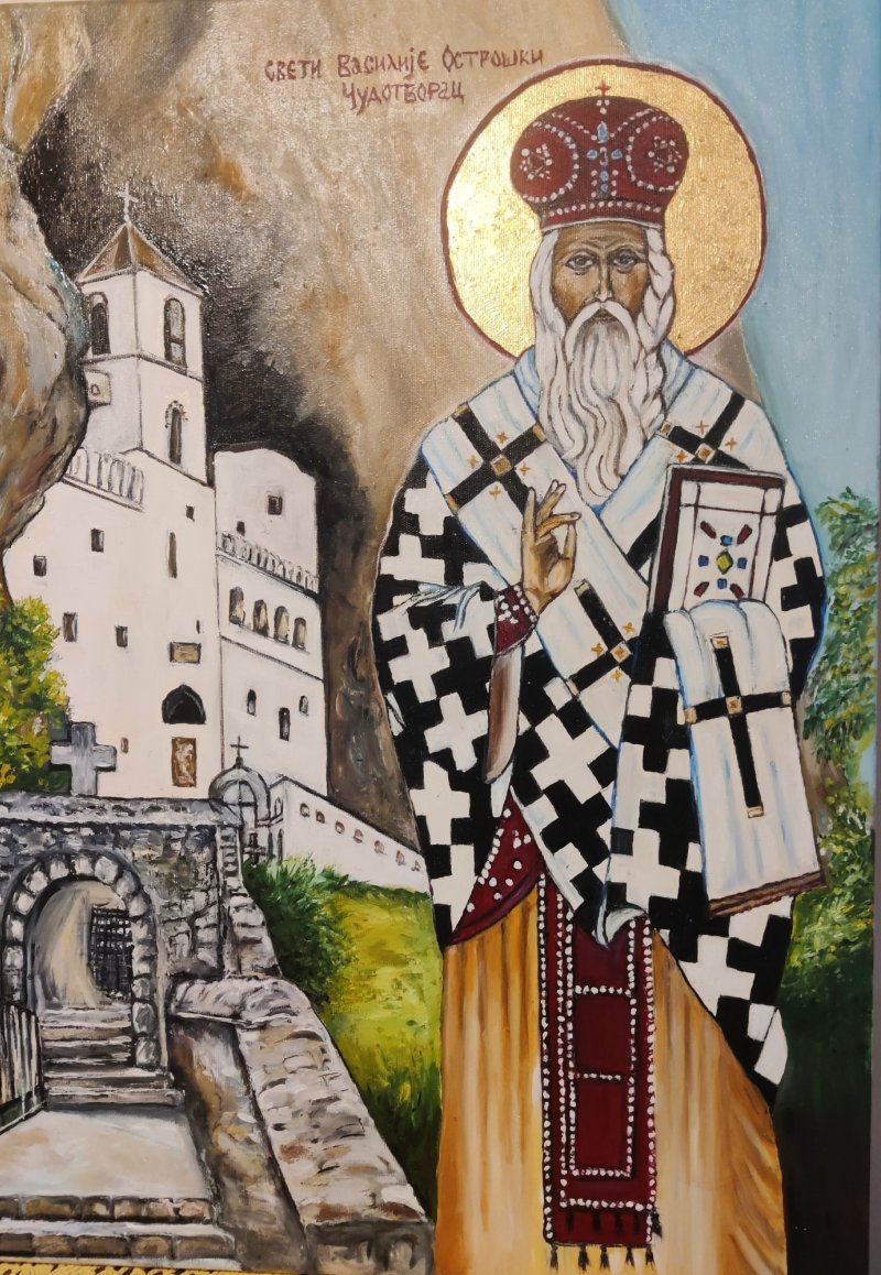 Sveti Vasilije Ostroški, Painting Anica Mladenovic