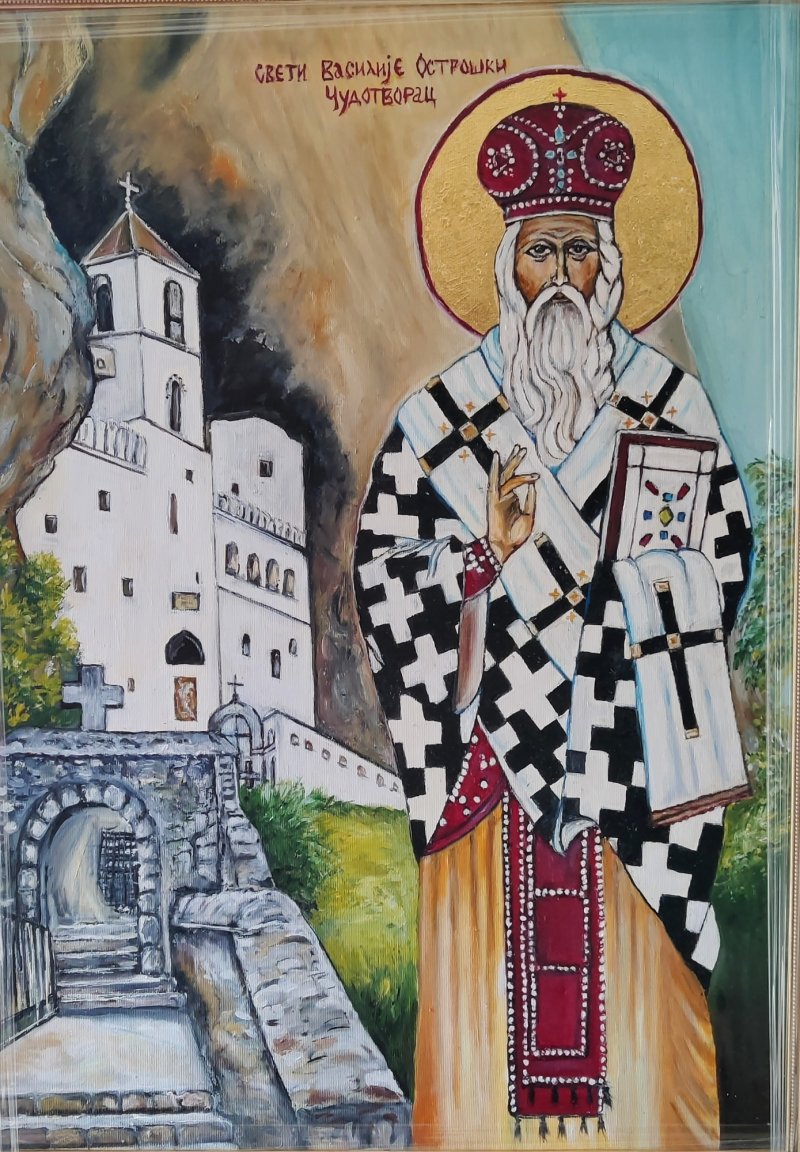 Sveti Vasilije Ostroški, Painting Anica Mladenovic