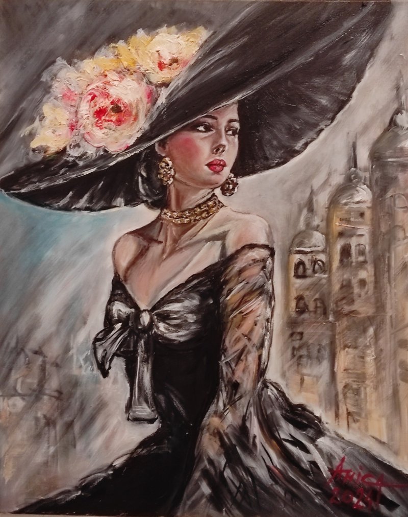 Lady in black, Slika Anica Mladenovic