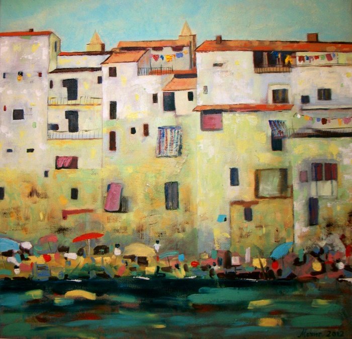 Plaza Cefalu, Italija, Slika Momir Maksimovic