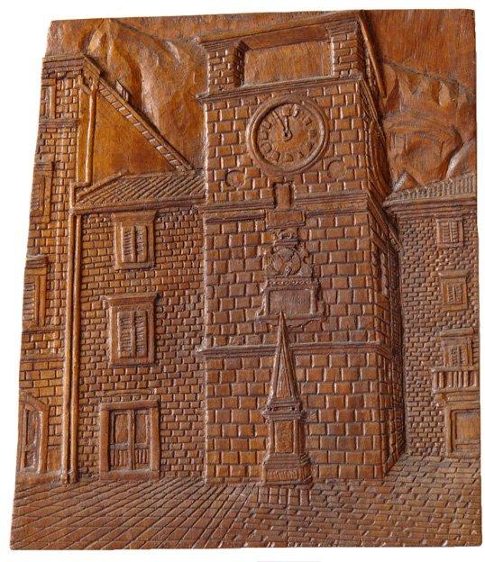 Clock tower in Kotor, Carving Labus Slobodan