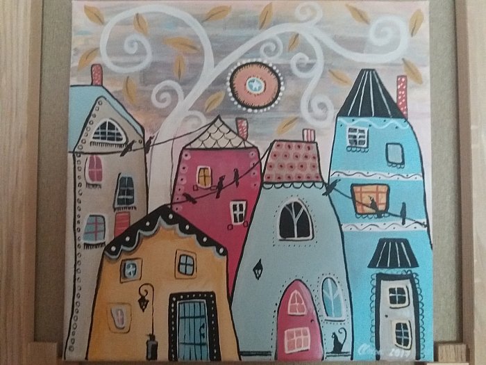 Blue home, Painting Sekulic Sanja