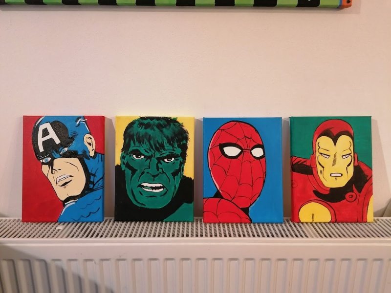 superheroes, Painting Sekulic Sanja