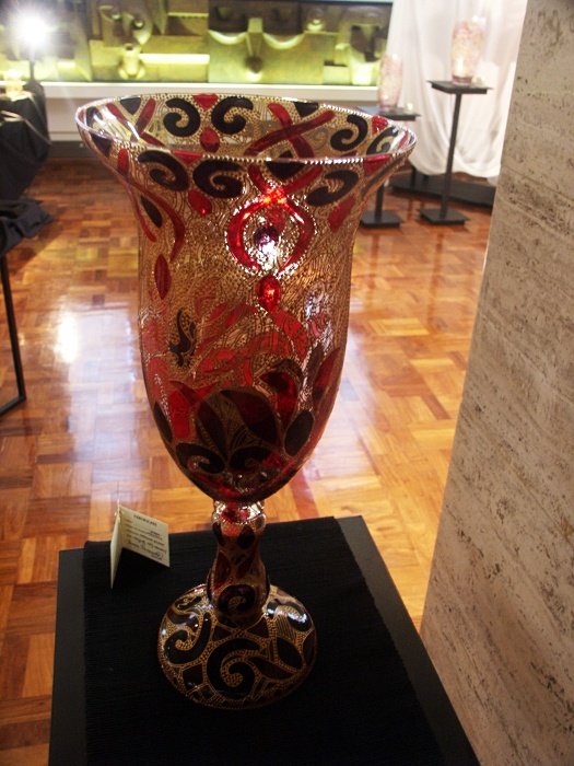 Visoki svecnjak, crveno-crni, Handicraft Jelena Milosevic Jovanović