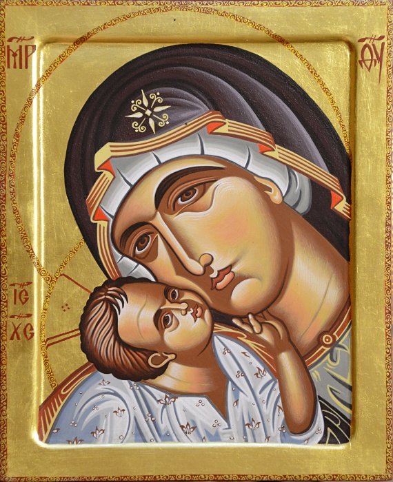 Pravoslavna Ikona Bogorodica, Painting Jelena Milosevic Jovanović