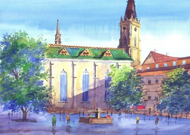 The courtyard of the Novi Sad Cathedral