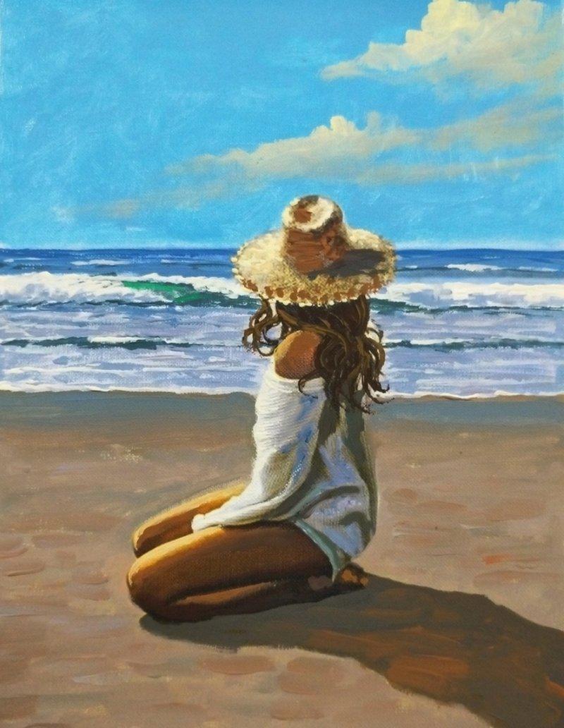 Girl on the beach, Painting Borko Šainović