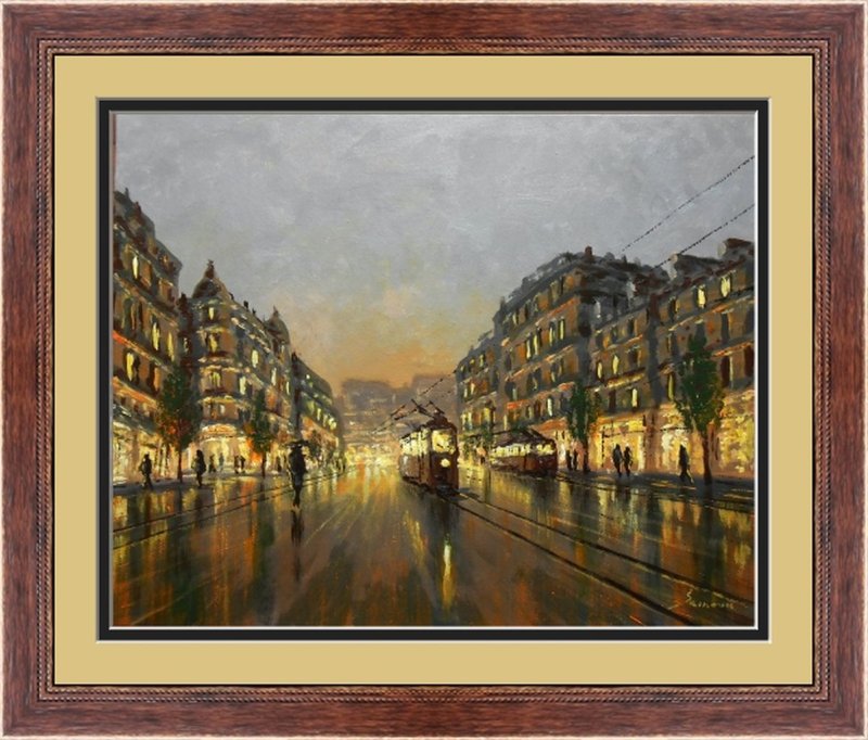 Rainy boulevard, Painting Borko Šainović