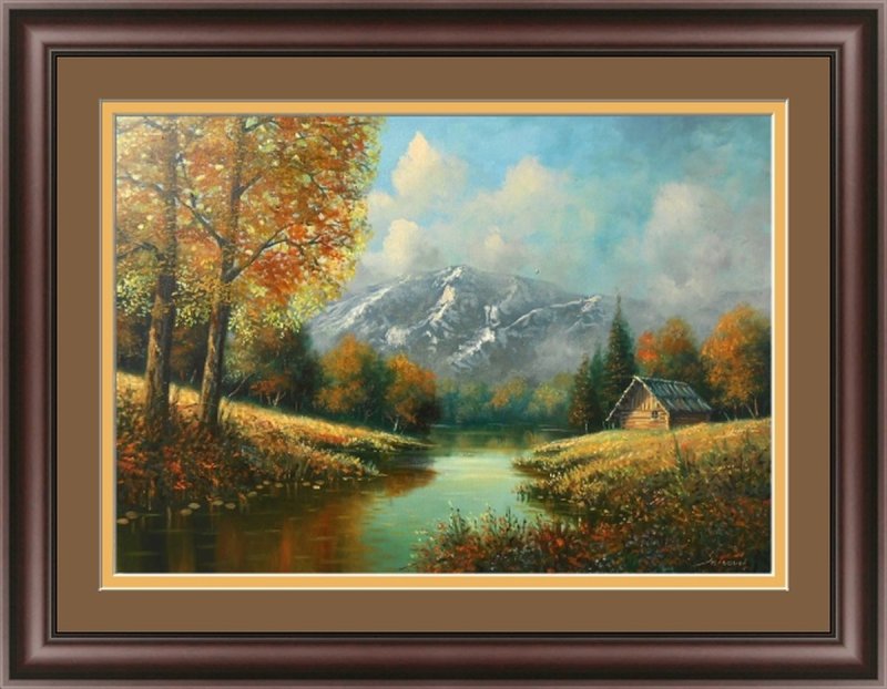 Landscape with mountain, Painting Borko Šainović