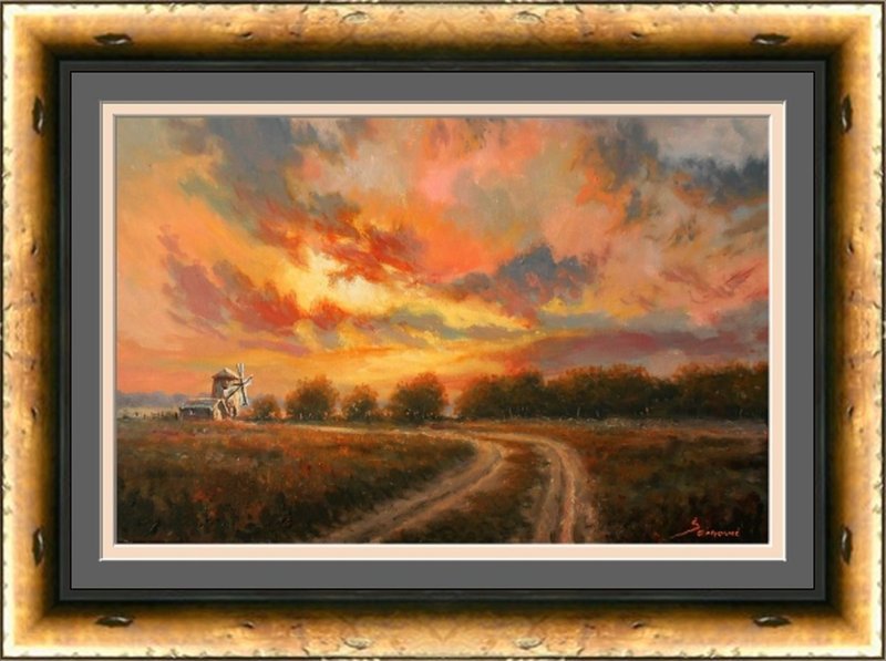 Road to the windmill, Painting Borko Šainović