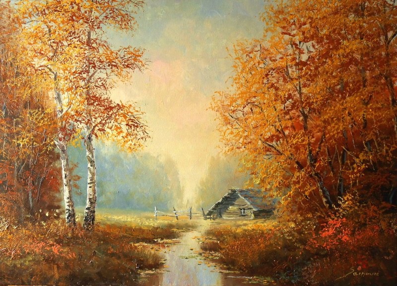 Cottage by the stream