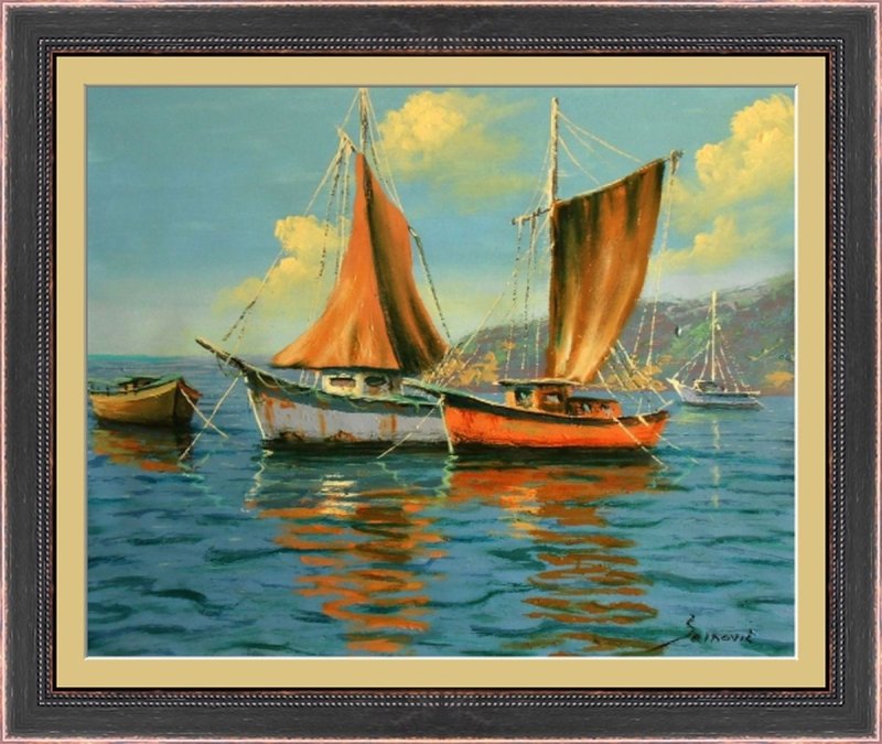 The fishing boats IV, Painting Borko Šainović