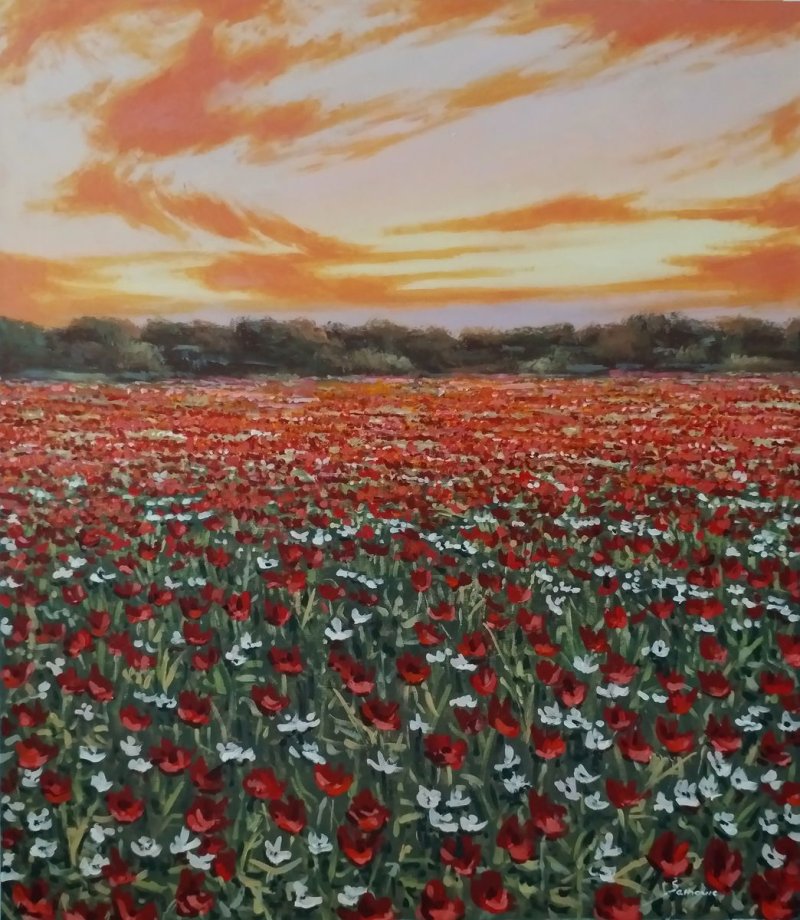 The poppy field, Painting Borko Šainović