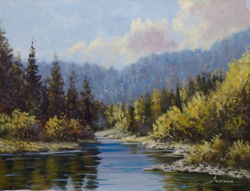 Autumn river 3, Painting Borko Šainović