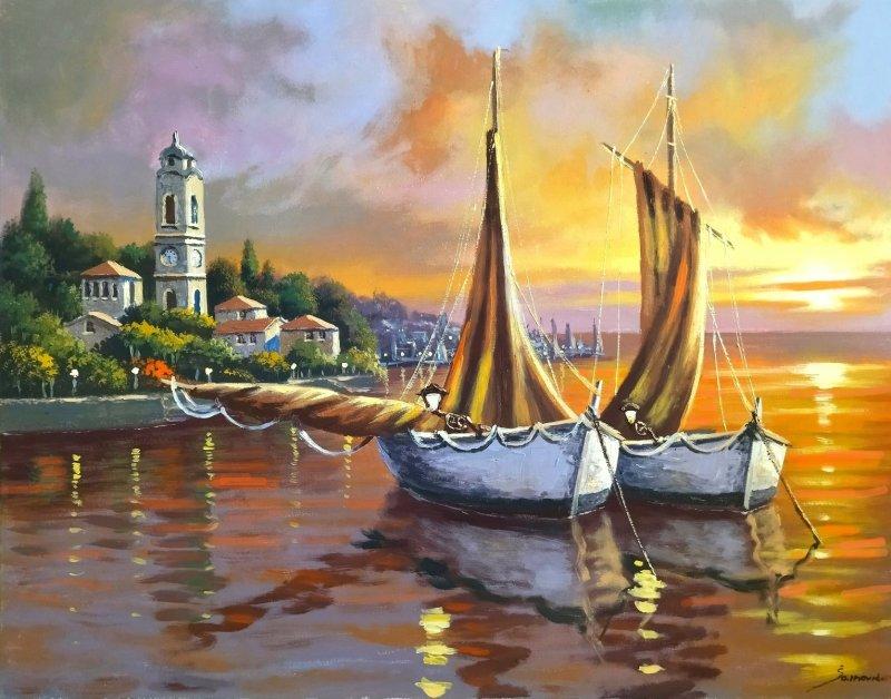 In the old harbor V, Painting Borko Šainović