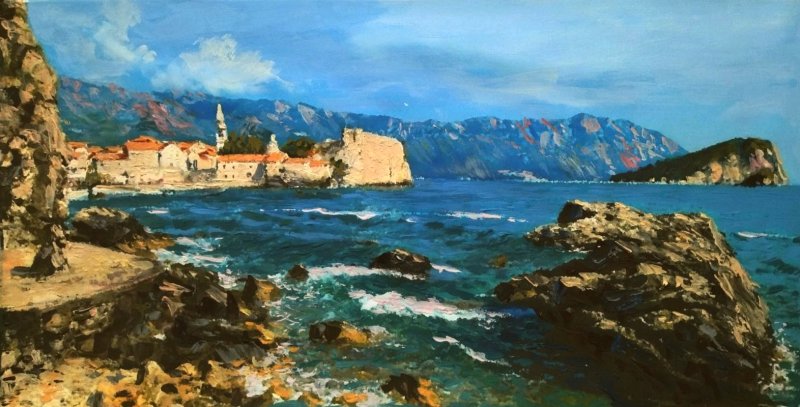 Budva old town, Painting Borko Šainović