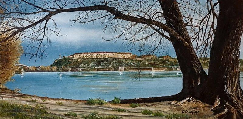 View on Petrovaradin, Painting Samardzija Olivera Olja