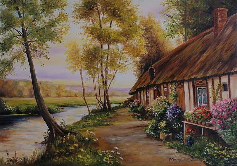 The long cottage, Painting Samardzija Olivera Olja