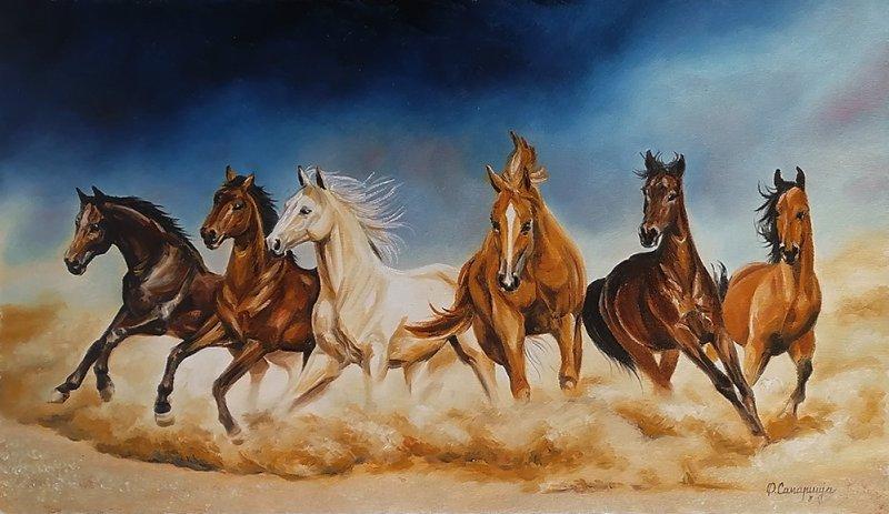 Wild horses, Painting Samardzija Olivera Olja