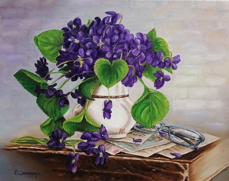 Violets, Painting Samardzija Olivera Olja