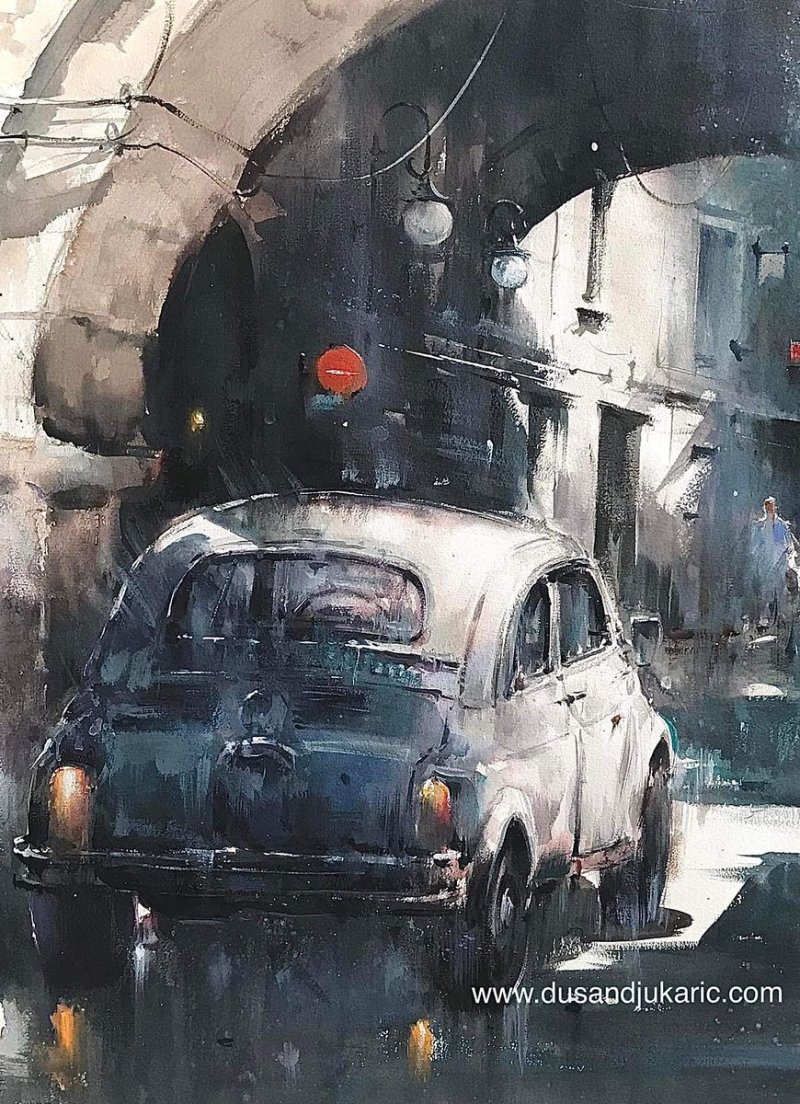 White fiat, Painting Djukaric Dusan
