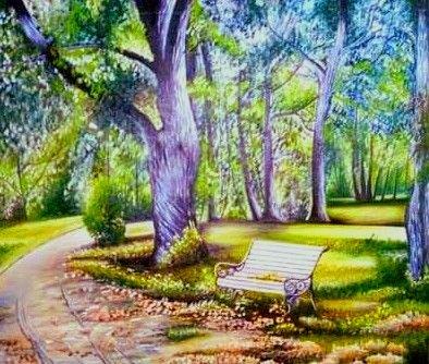 Bench nesto to way, Painting Marija Mitrovic
