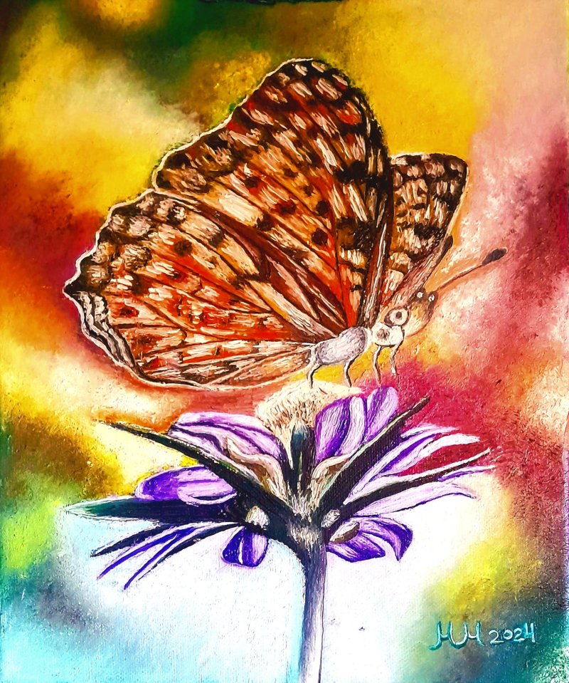 Cheerful butterfly, Painting Marija Mitrovic