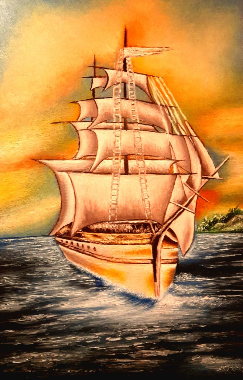 White shipping, Painting Marija Mitrovic
