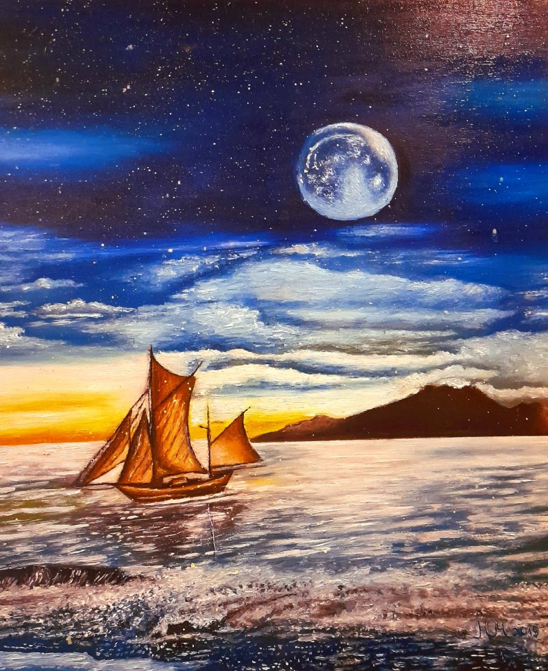 Quiet night, Painting Marija Mitrovic