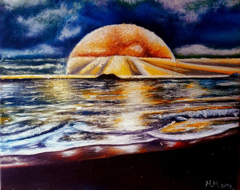 Nightly twilight, Painting Marija Mitrovic
