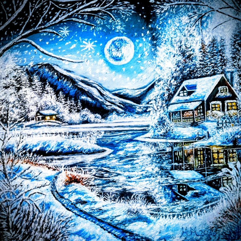 Winter idyll on the water