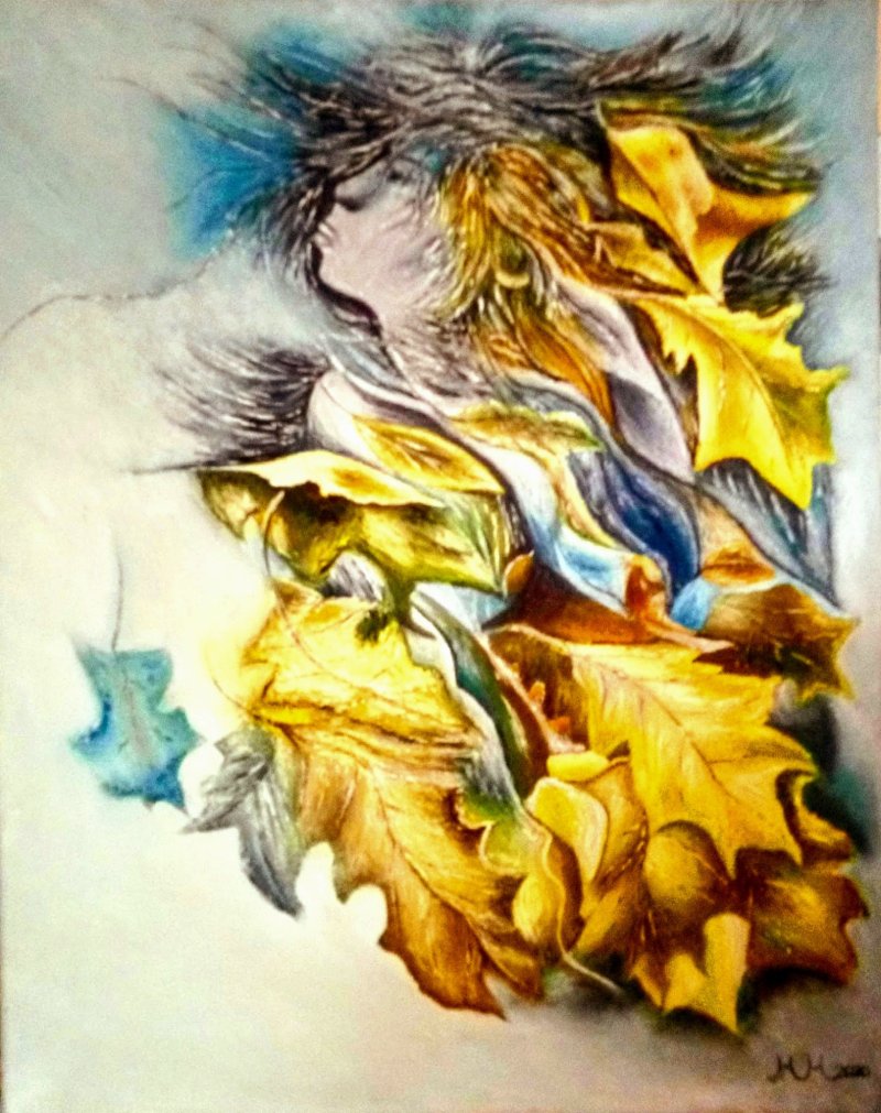 Autumn the wind hair, Painting Marija Mitrovic